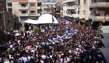 Palm Sunday at the Christian Quarter in the old city of Homs 2010. —courtesy of Paul Seebeck