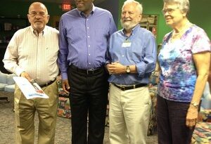 Left to right: the Rev. Paul Ridolfi, the Rev. J. Herbert Nelson, the Rev. Frank Dew, Barbara Clawson. —Emily Odom