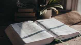 open bible by a window