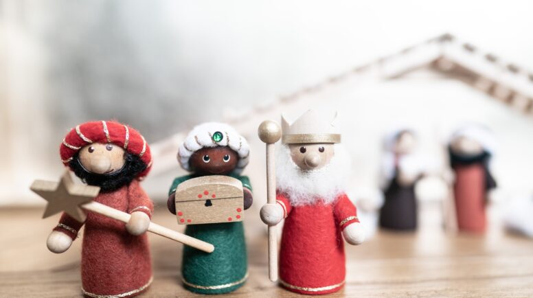 What is Epiphany? Pictured: a toy manger featuring the three wise men