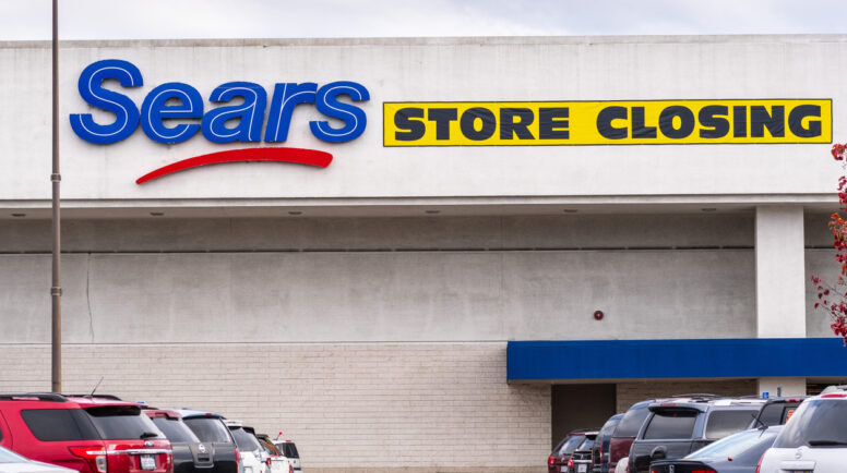 Dec 6, 2019 San Jose / CA / USA - Sears store having its store closing sale; several Sears stores are scheduled to close in the next months as result of the company's reorganization efforts