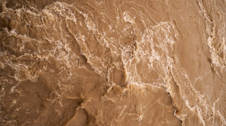 churning muddy water