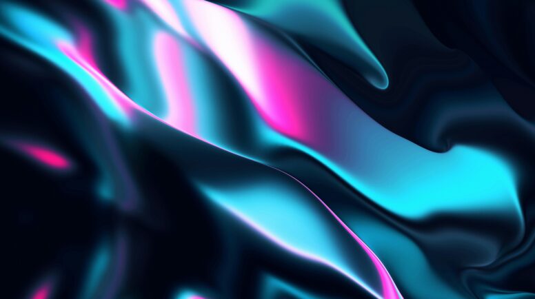 a blue and pink abstract background with wavy lines