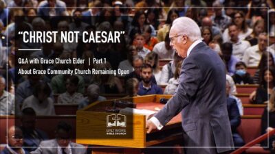 John MacArthur addresses Grace Community Church.