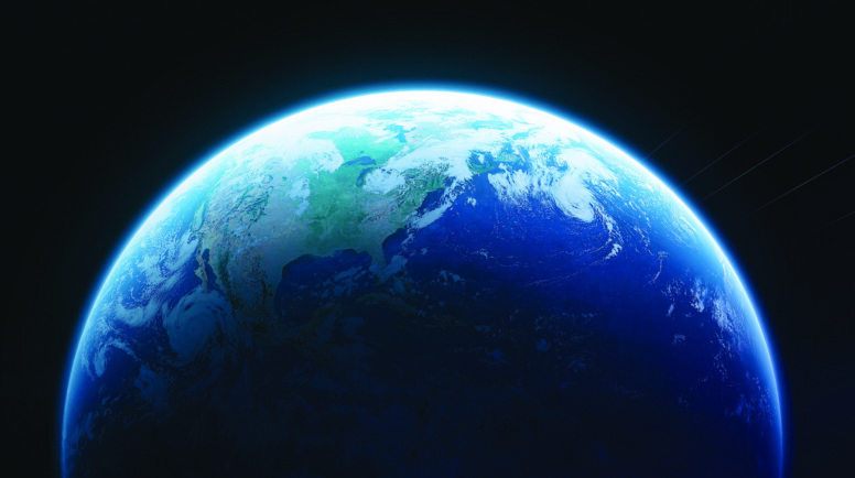 Sphere of Earth planet on dark isolated background. Blue ocean and continents. Solar system element. Elements of this image furnished by NASA (url:https://earthobservatory.nasa.gov/blogs/elegantfigures/wp-content/uploads/sites/4/2011/10/land_shallow_topo_2011_8192.jpg)