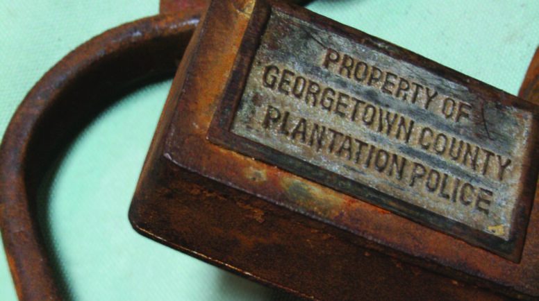 A pair of shackles from the time of slavery.