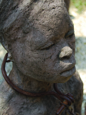 A statue in Stone Town, Zanzibar depicting and mourning the African slave trade. 
