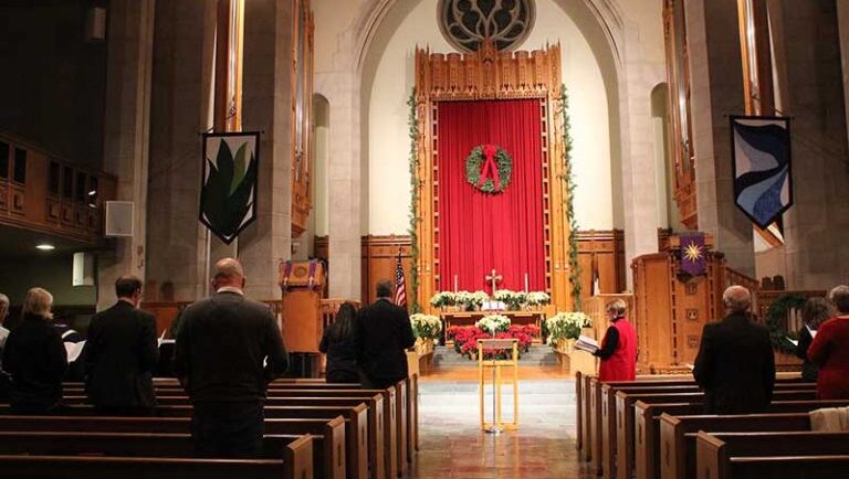 Faith Communities and Mental Health During the Holidays. Image of a sanctuary.