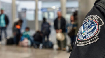 ICE raids at houses of worship San Diego, California, USA - Nov 23 2018: Inadmissible aliens being processed by CBP officers at the San Ysidro Port of Entry - passport checkpoint