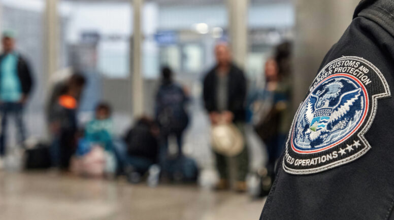 ICE raids at houses of worship San Diego, California, USA - Nov 23 2018: Inadmissible aliens being processed by CBP officers at the San Ysidro Port of Entry - passport checkpoint