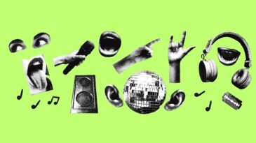 punk rock symbols against a neon green background. punk club.