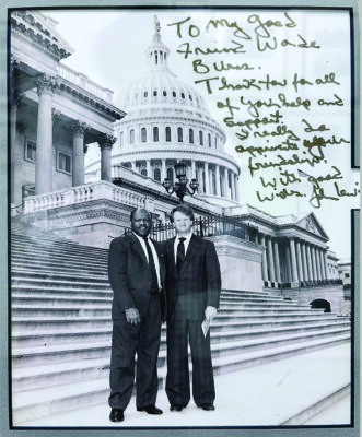 Wade Burns with John Lewis on Capitol Hill.
