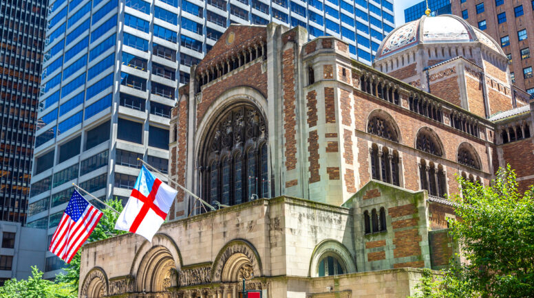 St. Bartholomew's Church in New York City, USA in a sunny day