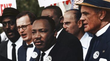 A photo of Martin Luther King from the March on Washington in 1963
