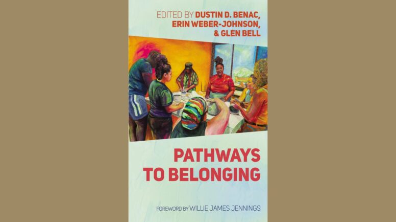 A painted image of 5 diverse women around a table cooking.