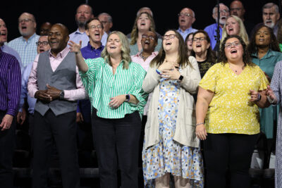 Musicians perform at the Southern Baptist Convention annual meeting at the Kay Bailey Hutchison Convention Center in Dallas, June 11, 2025. (RNS Photo/Tim Heitman)