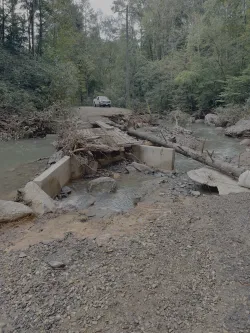 A washed out bridge