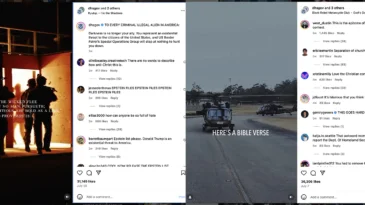 Screenshots of Two U.S. Department of Homeland Security social media posts from July 2025 with Bible references, and reactions.