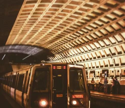 A metro car underground in DC