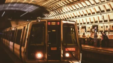 A metro car underground in DC