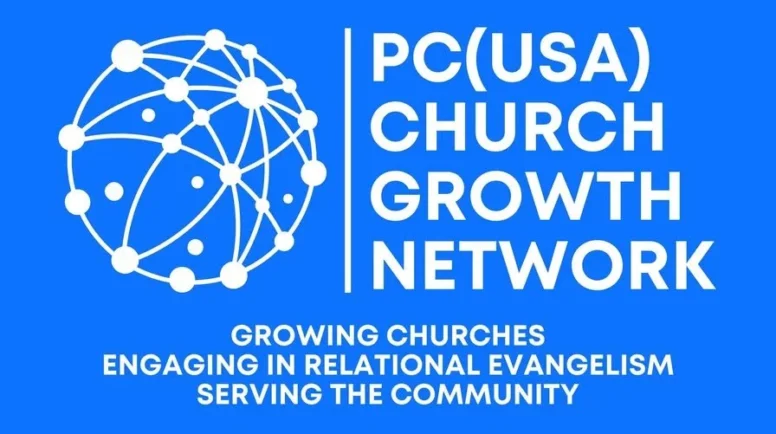 Logo for PC(USA) Church Growth Network. It reads, "Growing churches engaging in relational evangelism serving the community."