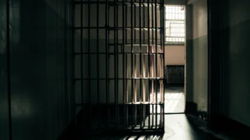 Prison cell in Alcatraz seen form the inside