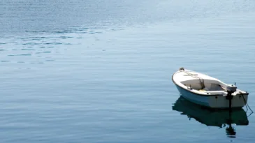 Boat on a large body of water