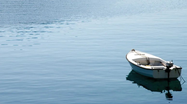 Boat on a large body of water
