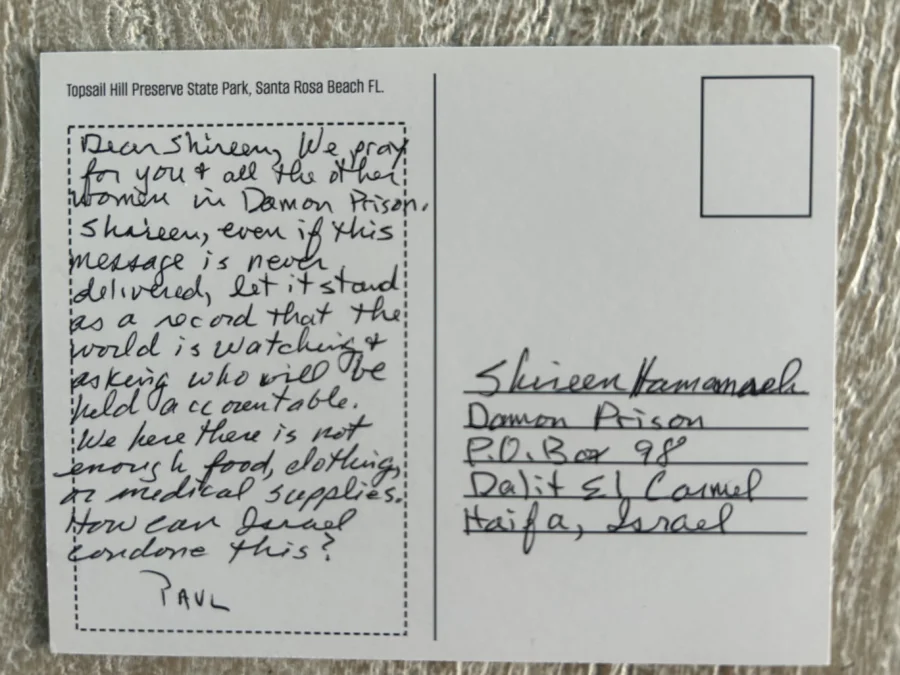 A hand written postcard 