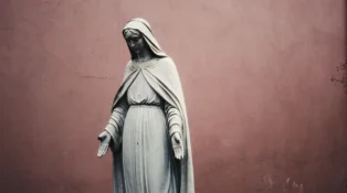A statue of mother mary