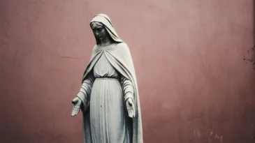 A statue of mother mary