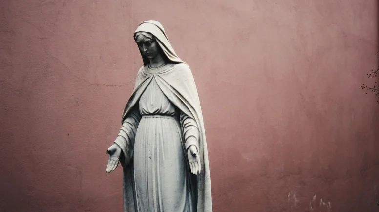 A statue of mother mary