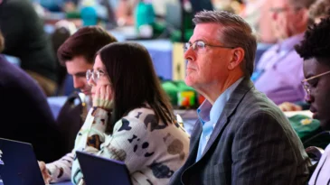 Commissioners listen and reflect on the business presented at the General Assembly.