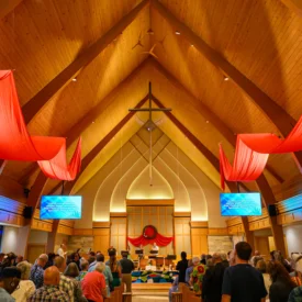 Inside the sanctuary of Wauwatosa Presbyterian Church