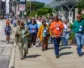 Jimmie Hawkins leads a group of Presbyterians in a demonstration against gun violence at General Assembly 227.