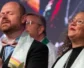 The Rev. Marta Pumroy-Cordero and the Rev. Dr. Kristopher D. Schondelmeyer worship next to each other on the stage of GA227.