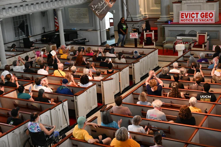 Church pews full