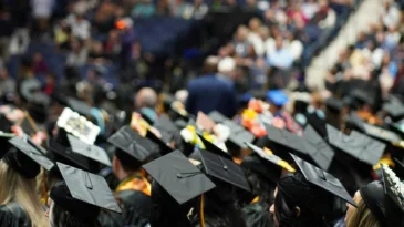 Black Cap and Gown Graduation
