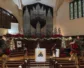 An empty sanctuary decorated for Advent