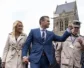 Pete Hegseth and his wife Jennifer in front of church