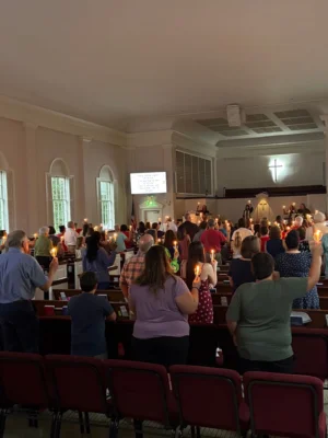 The Peace and Comfort service at Westminster Presbyterian Church in honor of the shooting at Westwood Hills Elementary School