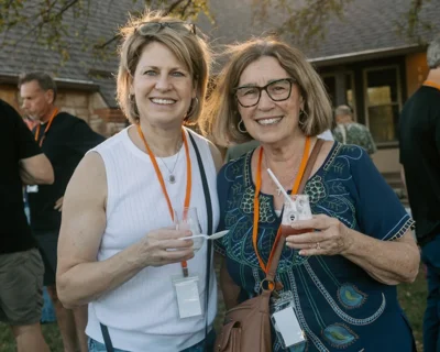 Presbyterian Outlook publisher Teri Ott and Ann Ditty, moderator of Heartland Presbytery, at the 2026 Theology Beer Camp.